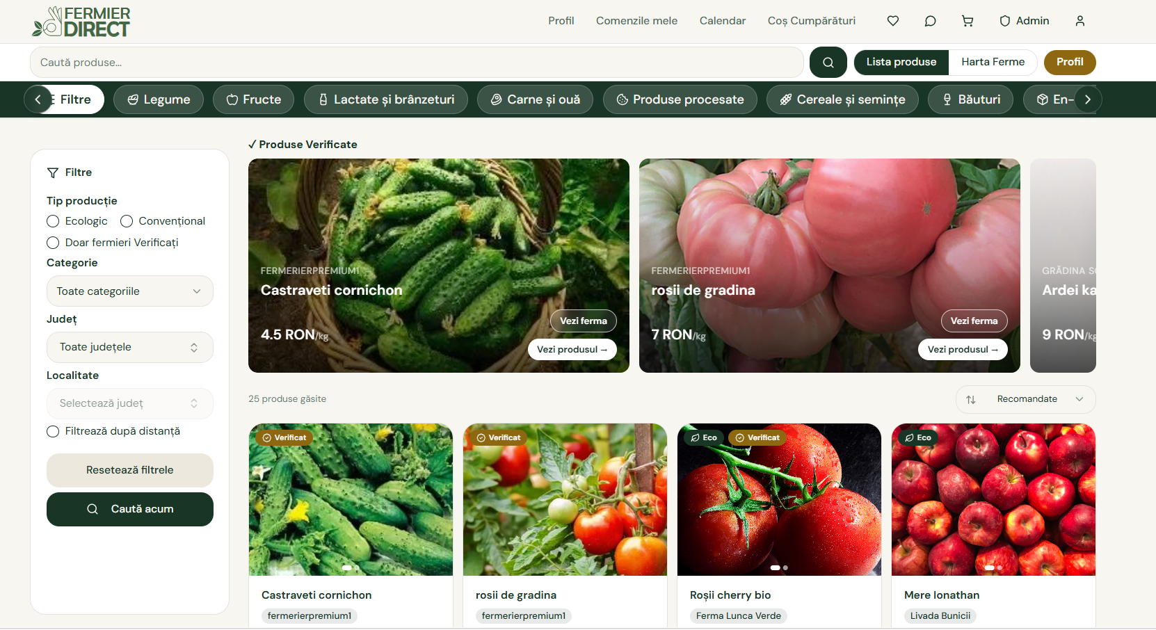 Fermier Direct — Platformă B2B